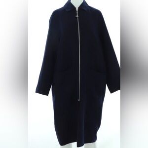 HERMES MANTEAU ZIPPE COAT, NAVY BLUE & RED CHAIN D’ANCRE PRINT